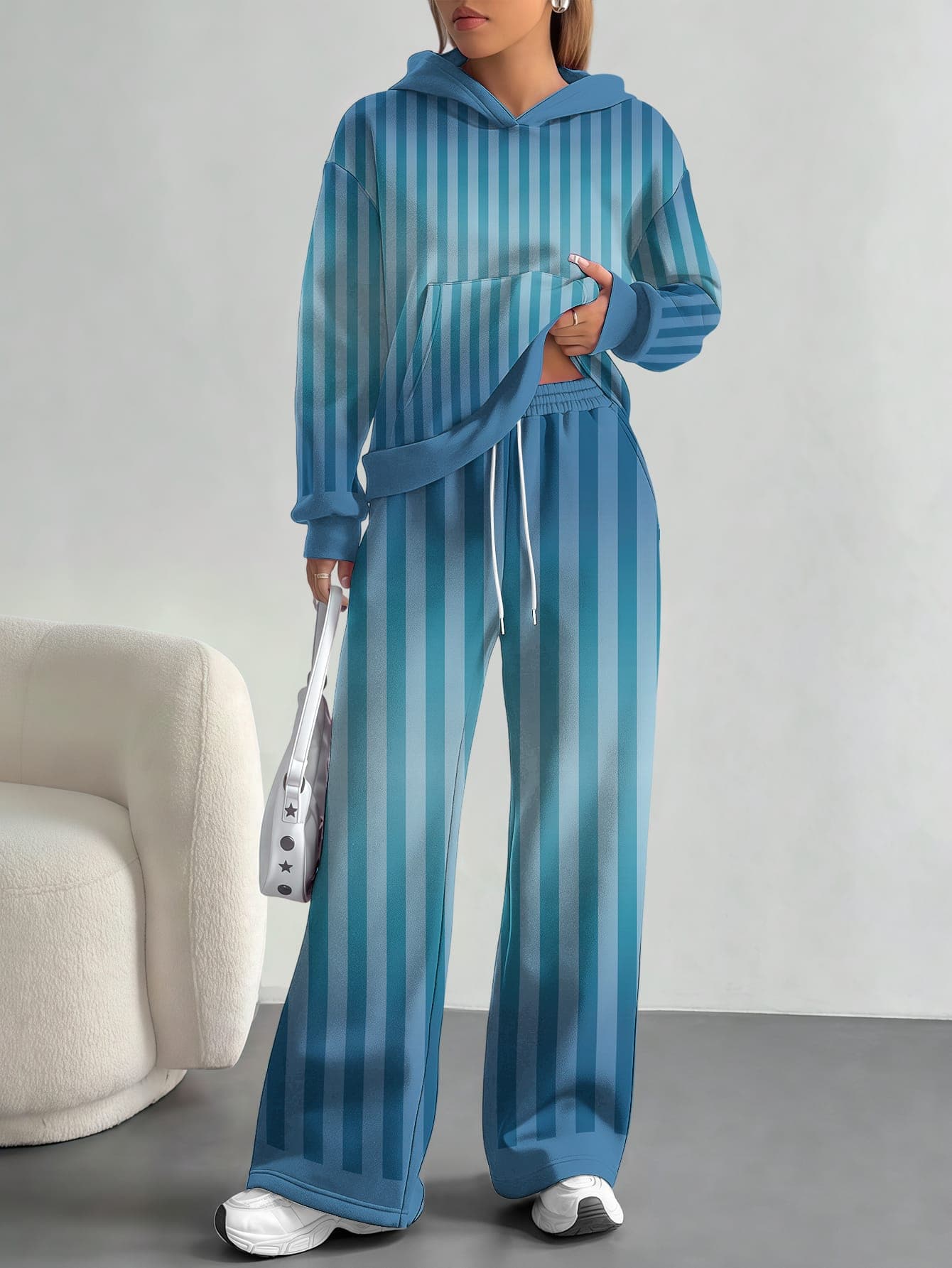 Everyday 2025 New Striped Plaid Print Foreign Trade Comfortable Fashion Casual European And American Women's Suit