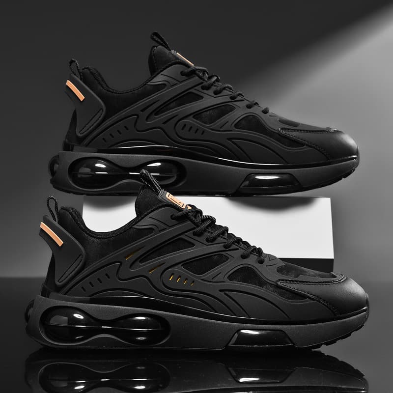 Black air cushion sports shoes men's new summer net shoes men's spring and autumn increase daddy casual men's shoes