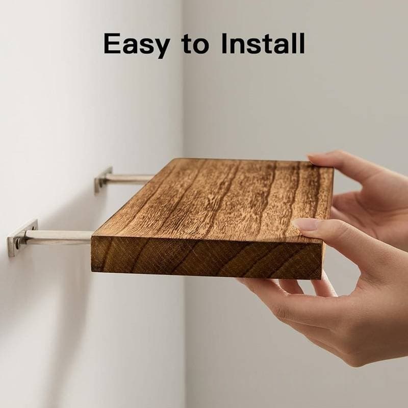 Floating Wall Shelf - Multi-Purpose Storage Board For Bathroom Living Room & Balcony Heavy-Duty Wall Mounted Shelf With Invisible Brackets