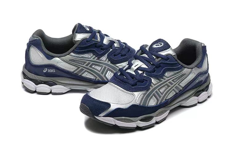 Chaussures de soutien de la voûte plantaire pour femmes, style rétro, amortissantes, bleu marine et beige, antidérapantes.