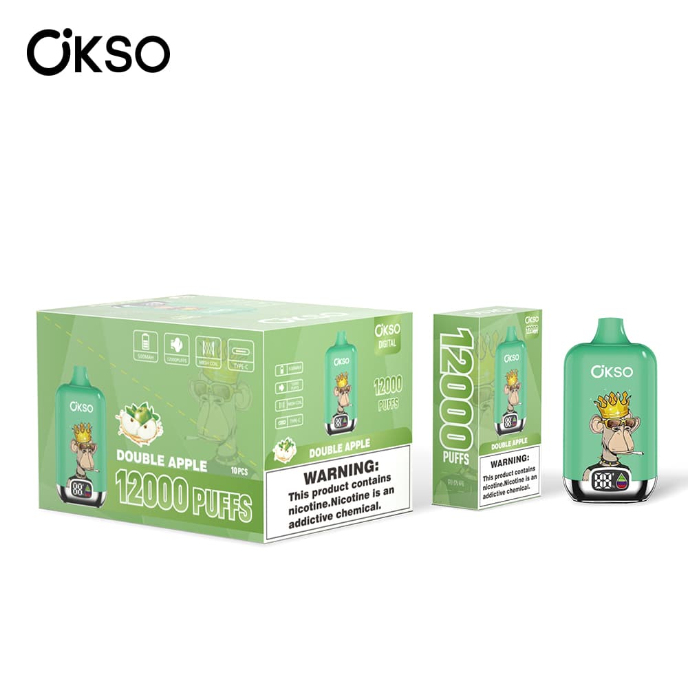 (Mise à niveau du produit ELF BOX 12 000 bouffées - 28 saveurs) Cigarette électronique jetable OKSO Digital 500 mAh, 12 000 bouffées, saveur fr