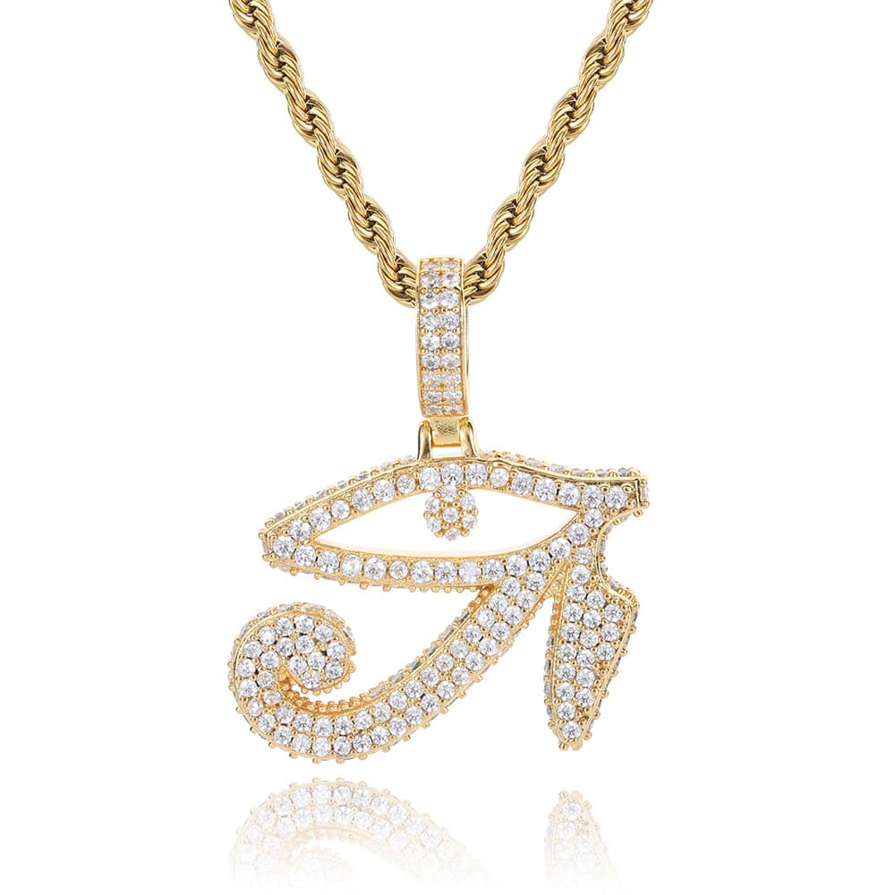 Chain Necklaces Symbol Horus Eye Pendant Copper inset zircon personality Hip hop pendant necklace accessories
