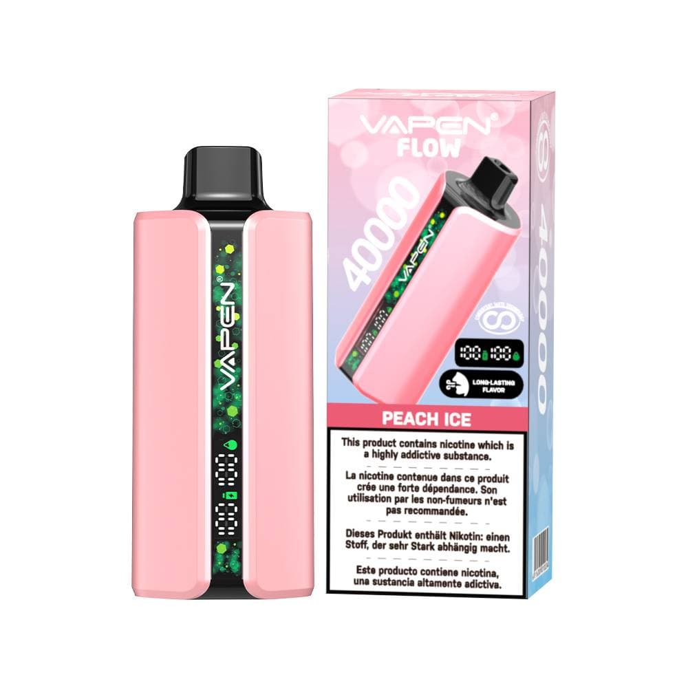 1 stylo vape jetable Vapen Flow 40 000 bouffées | Cigarette électronique fruitée 40 000 bouffées avec affichage numérique, vape longue durée