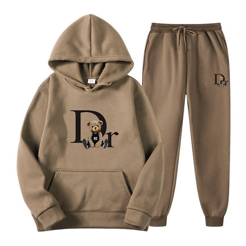 Solid Color Hoodie Set With Threaded Bottom For Men's And Women's Casual Sportswear, Sweatpants, Letter Hoodie, And Sweatpants Set