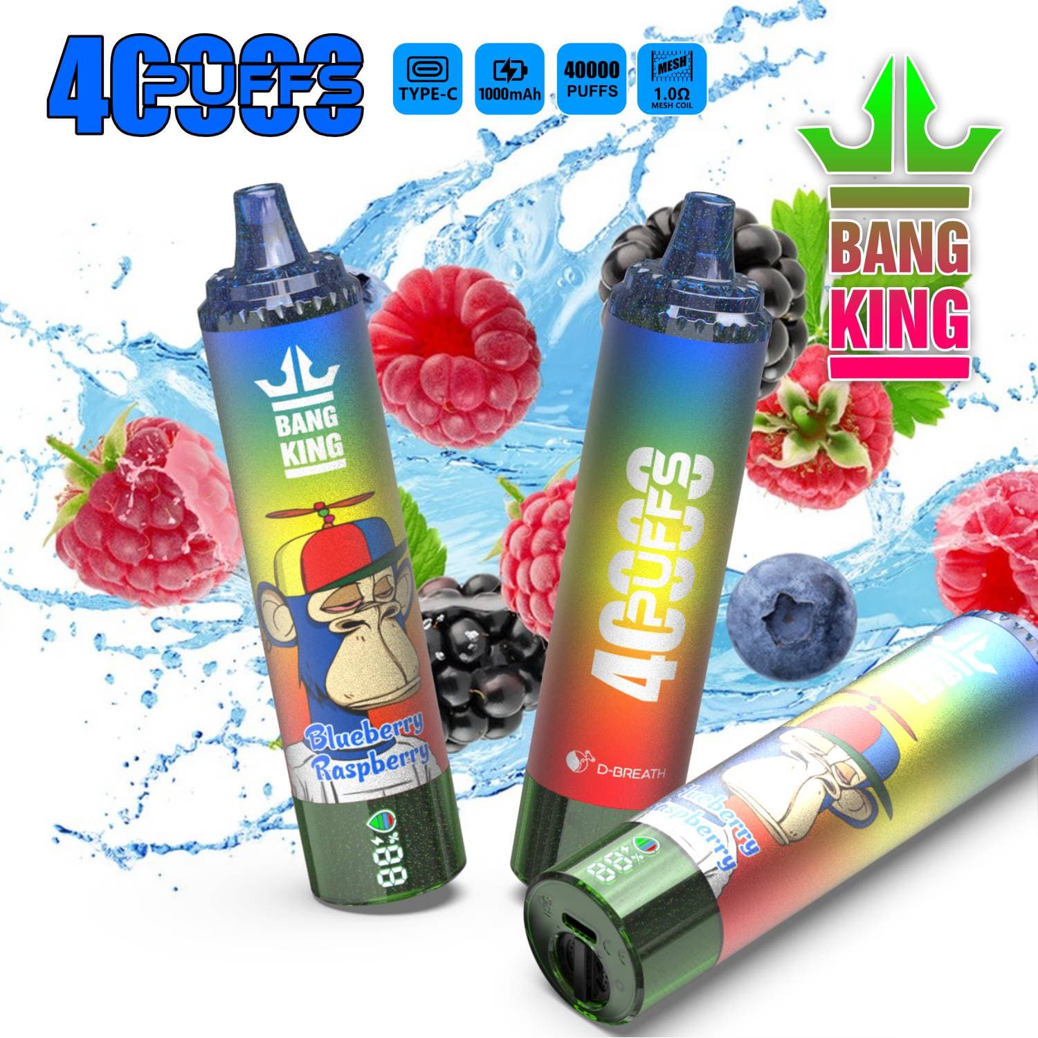 Cigarettes électroniques jetables BANG KING 40K PUFFS grande capacité et multi-saveurs,