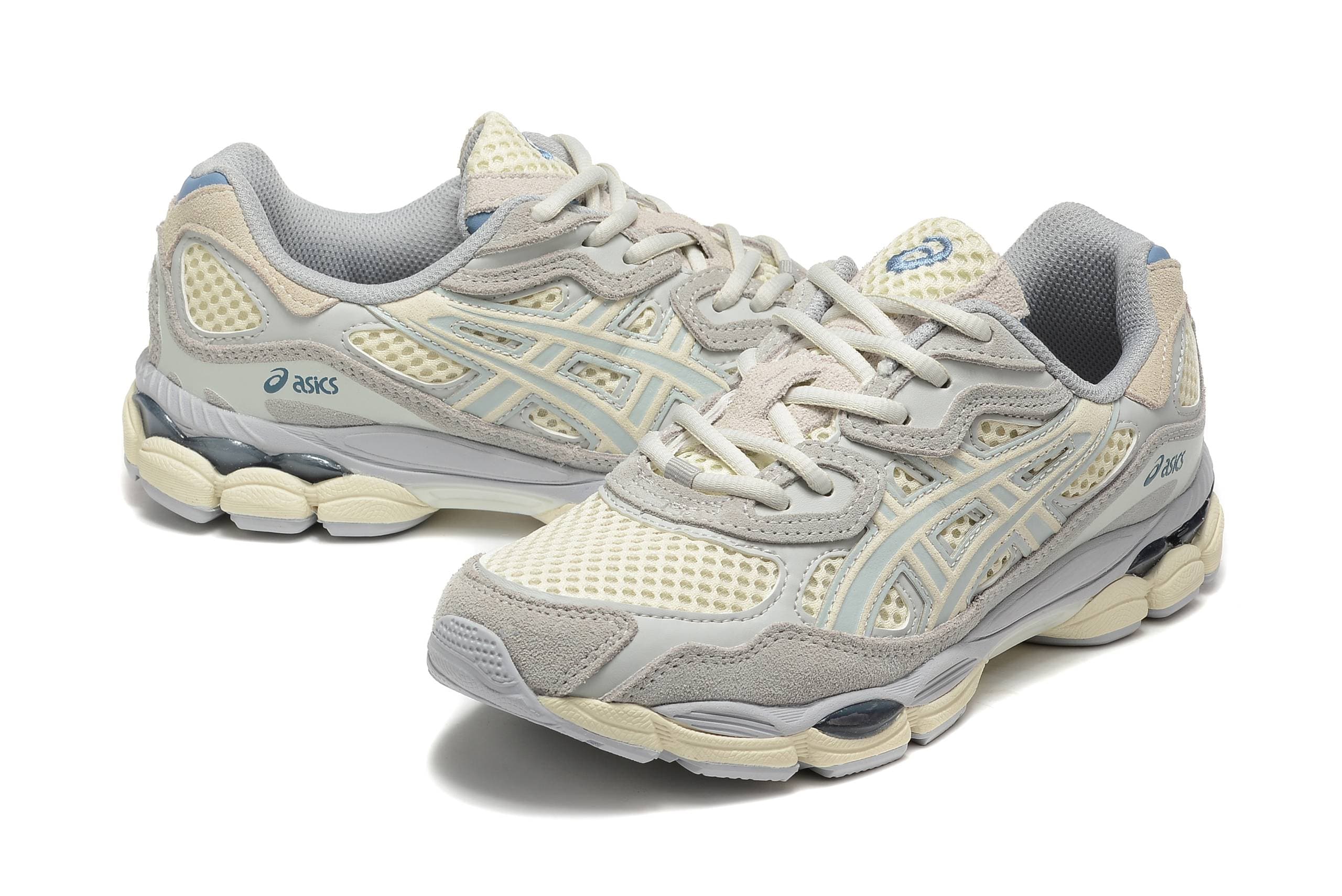 Chaussures de soutien de la voûte plantaire pour femmes, style rétro, amortissantes, bleu marine et beige, antidérapantes.