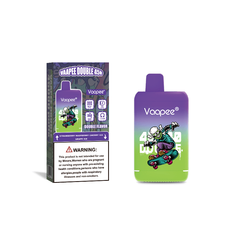 Lot de 10 mini cigarettes électroniques jetables Vaapee Double 45 000 bouffées, saveurs 2 en 1