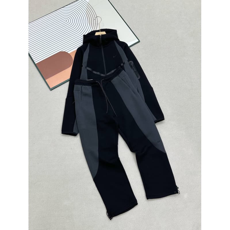 Ensemble veste de sport et pantalon droit en maille patchwork TCH quatre couleurs, style créateur 26
