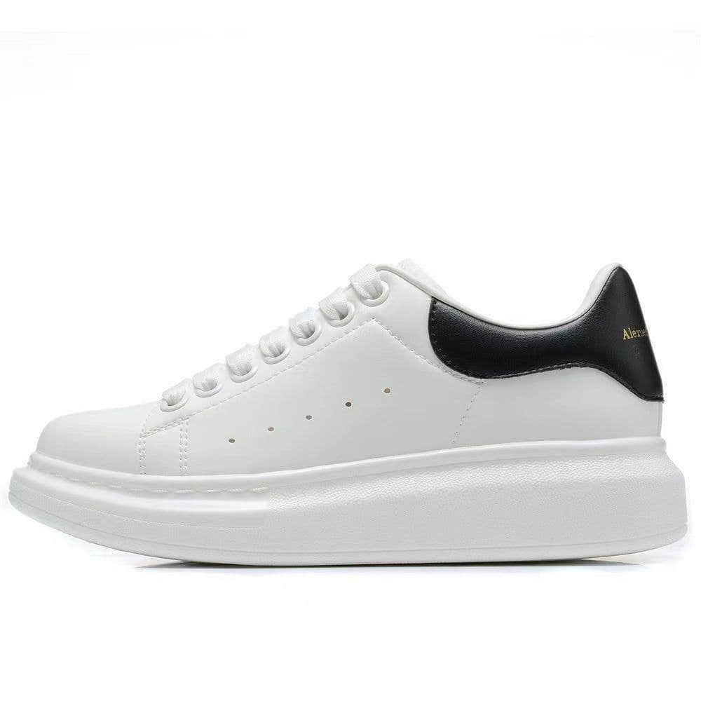 Alexander Mcqueen Printemps Et Été Nouvelle Tendance De La Mode Unisexe Blanc Noir Chaussures Semelle Épaisse Chaussures De Sport Décontractées