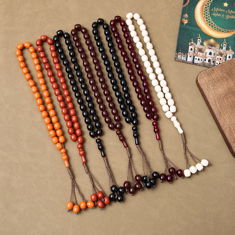 33 Beads Tasbih Prayer Beads - 13mm Acrylic Islamic Misbaha For Muslim Men & Women - Traditional Arabic Dhikr Rosary For Daily Worship