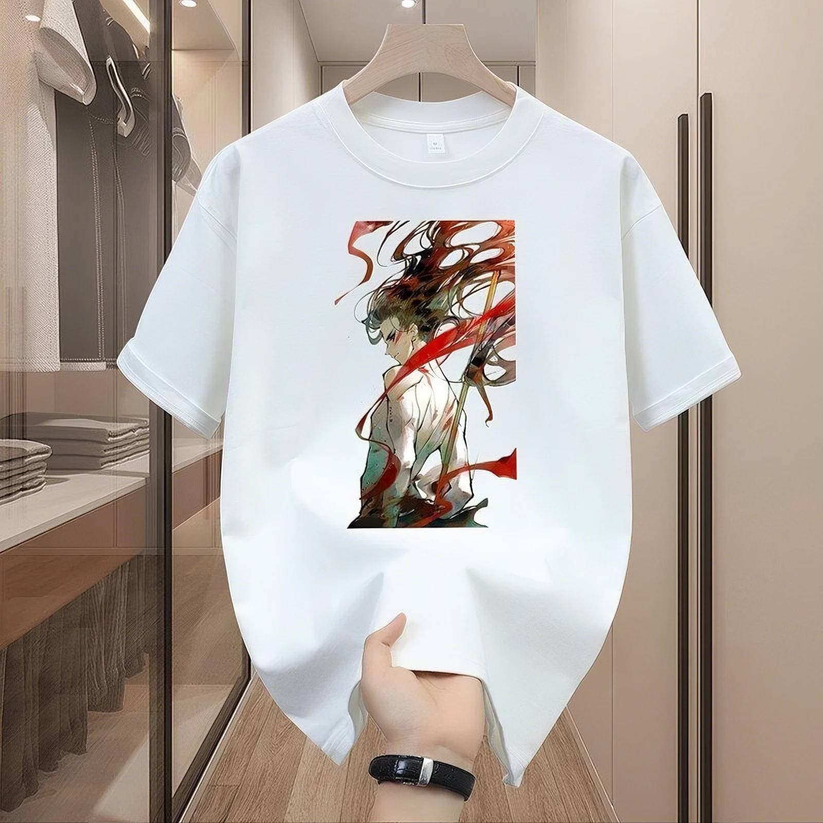 Nezha Graphic Summer Cotton TShirt Round Neck Pullover 100%Cotton
