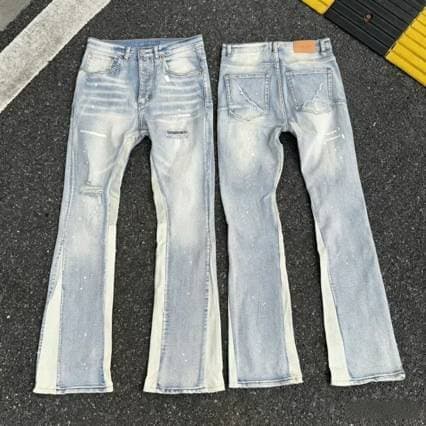 Jean slim rétro brodé en PU pour homme, coupe slim, motif étoile - Denim en coton confortable pour un look décontracté et élégant