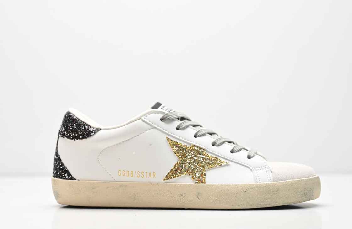 Baskets Goldengoose Vintage Distressed Star pour femmes, chaussures de skate rétro décontractées à talon compensé intégré, baskets blanches po