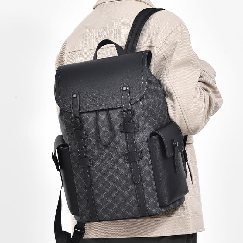 New Backpack For Men With Casual Texture Business Computer Bag With High-end Feel Printed Business Travel Backpack Waterproof And Scratch Resistant