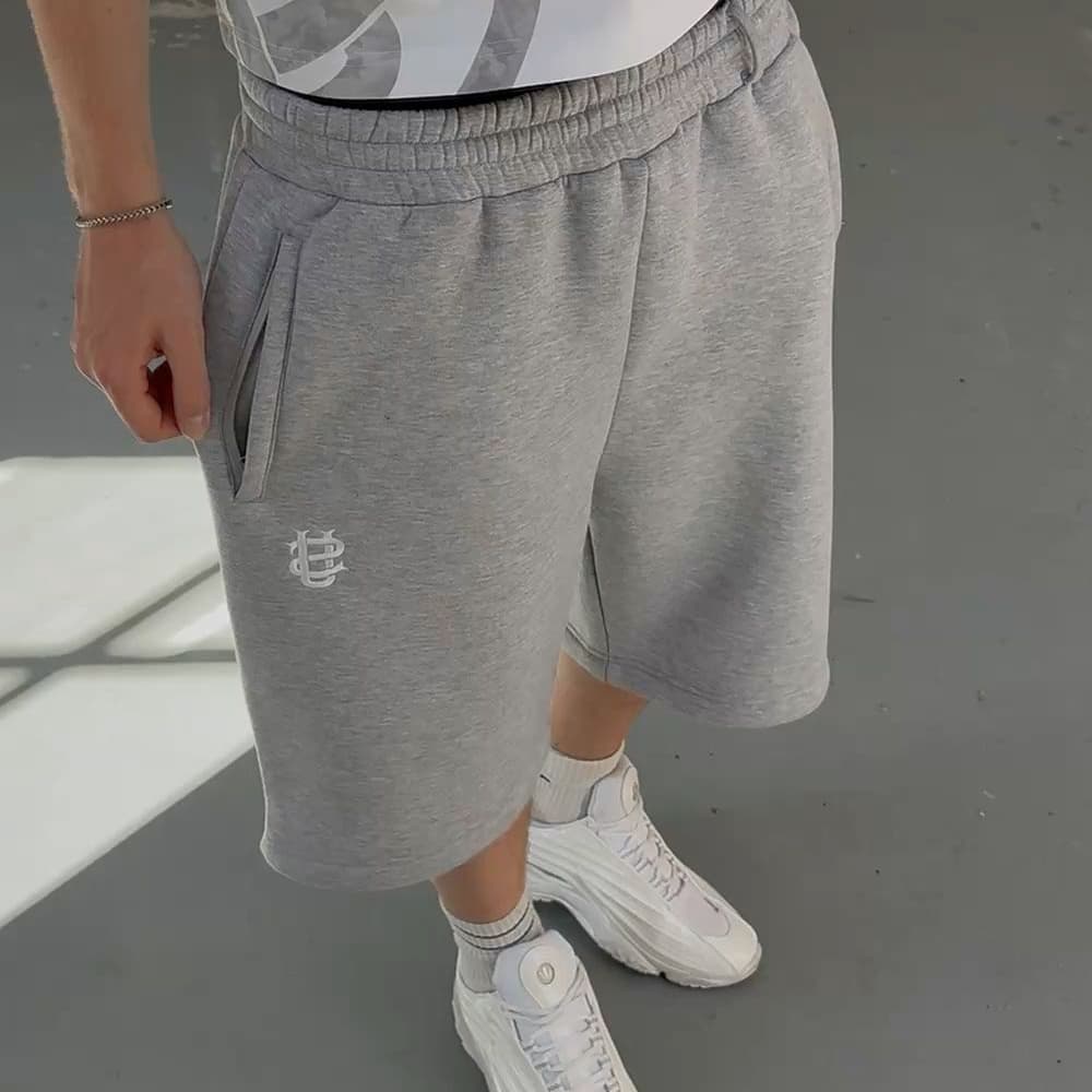 Men's Retro Y2K Street Hip-Hop Casual Shorts Loose Fit Solid Color Sports Elastic Waist Mid-Waist Black Summer Autumn Shorts-1