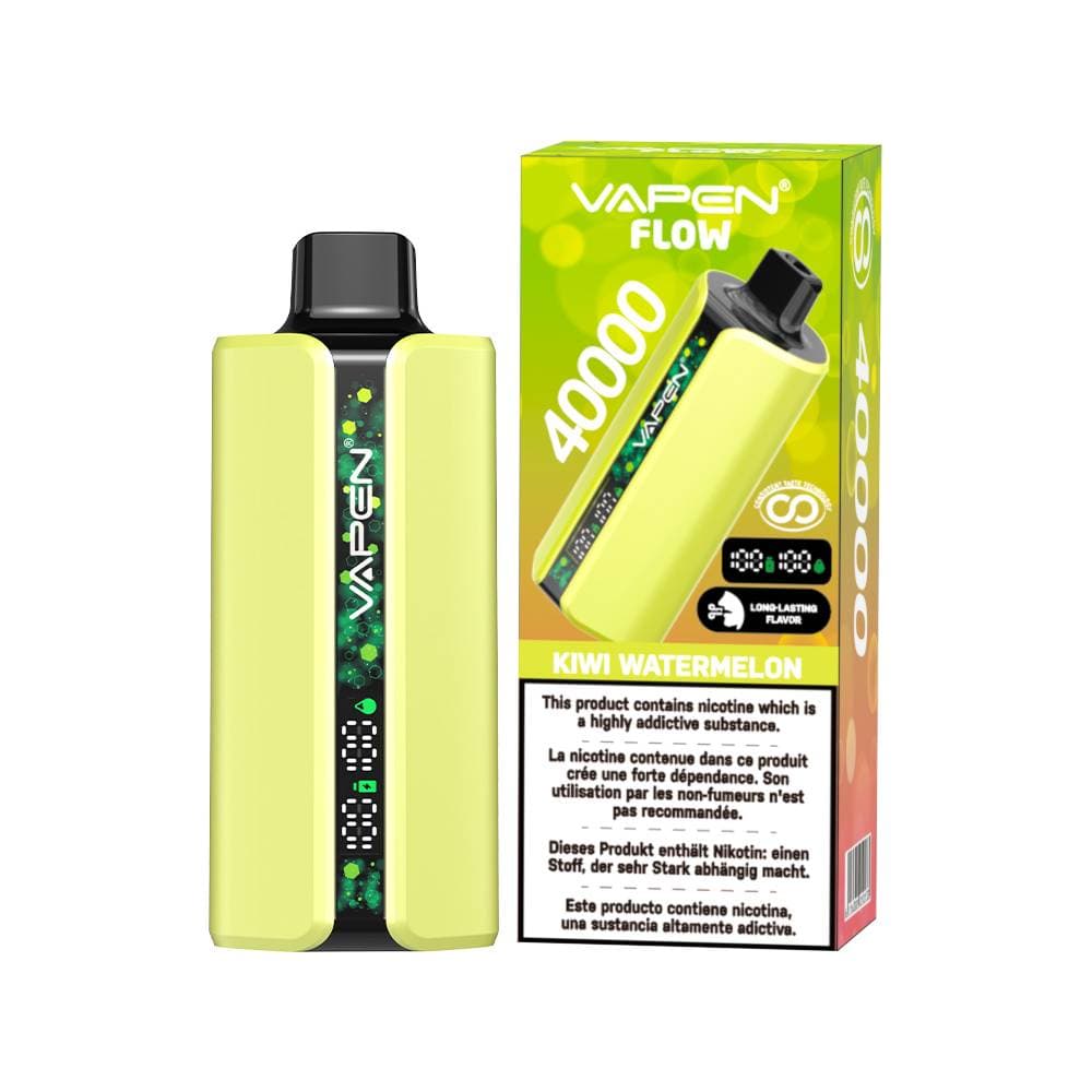1 stylo vape jetable Vapen Flow 40 000 bouffées | Cigarette électronique fruitée 40 000 bouffées avec affichage numérique, vape longue durée