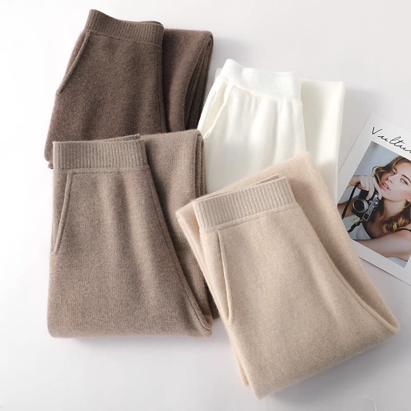 Women's Clothing Women's casual wide leg pants cashmere autumn wear harem spring autumn winter 2023 new autumn trousers wool