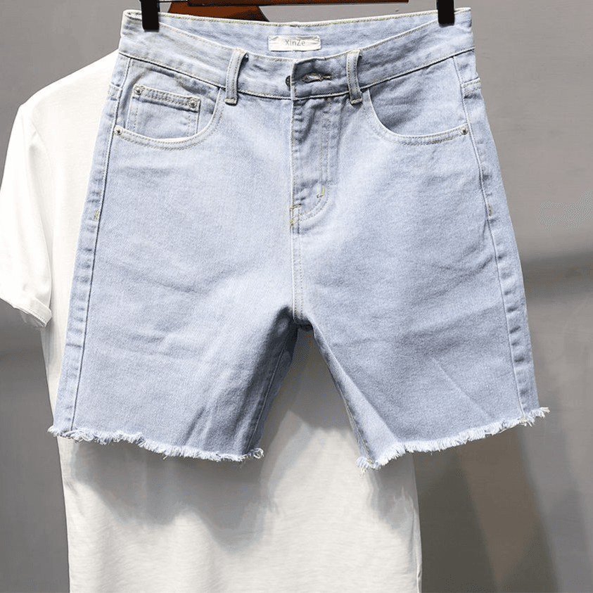 Men's Clothing Summer Five Point Pants Versatile Jeans