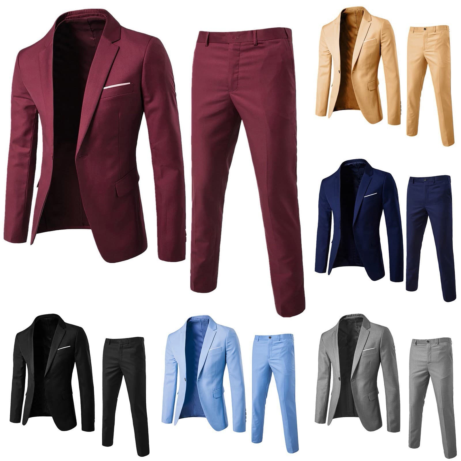 Men's Slim Fit Suit Set – Modern Business & Wedding Blazer With Vest & Trousers, Versatile Formal Wear For Grooms & Professionals