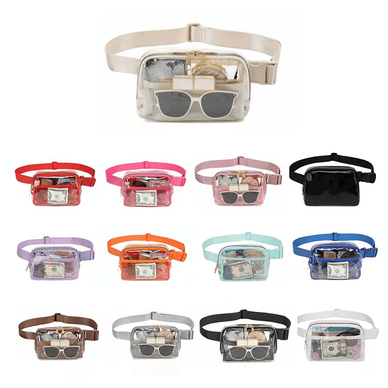 Women's Bags Transparent Waist Bag New Nylon Waterproof Outdoor Sports Running Waist Bag Dew Crossbody Men And Women Waist Bag