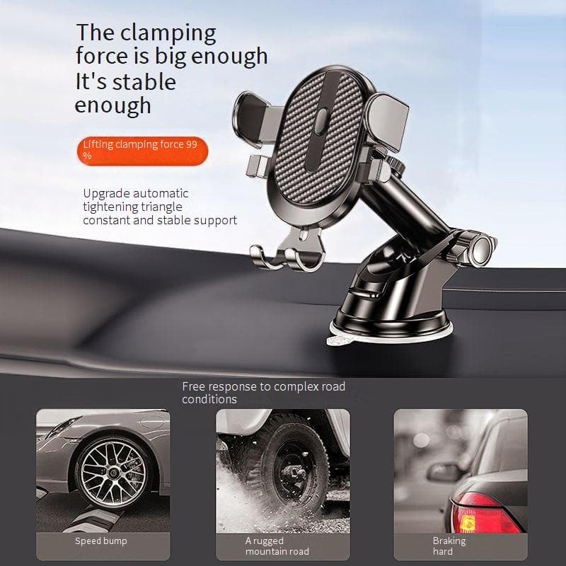 Universal Car Phone Mount With 360° Rotation, Suction Cup & Adjustable Arm – Secure Hands-Free Holder For All Smartphones