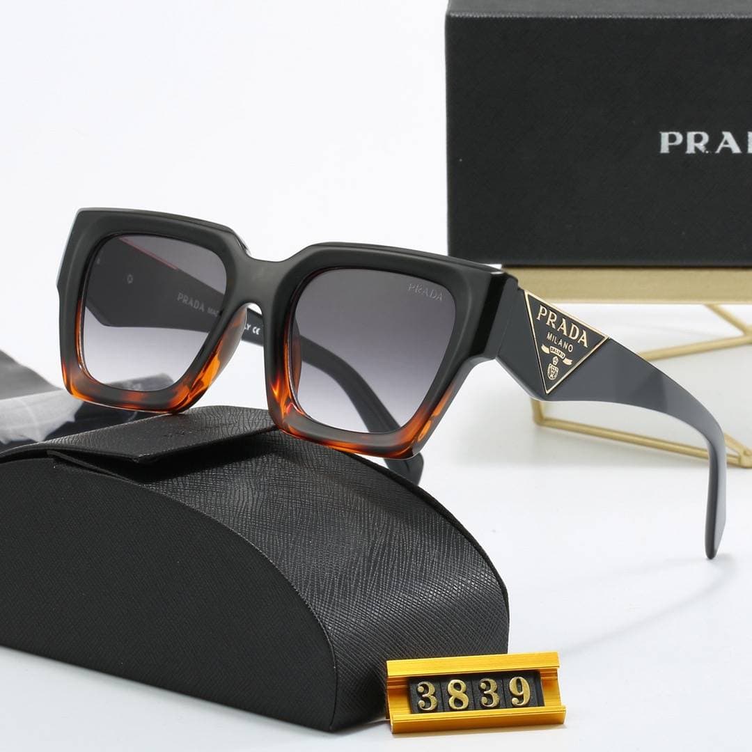 PRADA1 Classique Hommes Femmes Rétro Mode Lunettes de Soleil Décontractées Femmes Plein Cadre Lunettes de Soleil pour Hommes Femmes Lunettes de Co