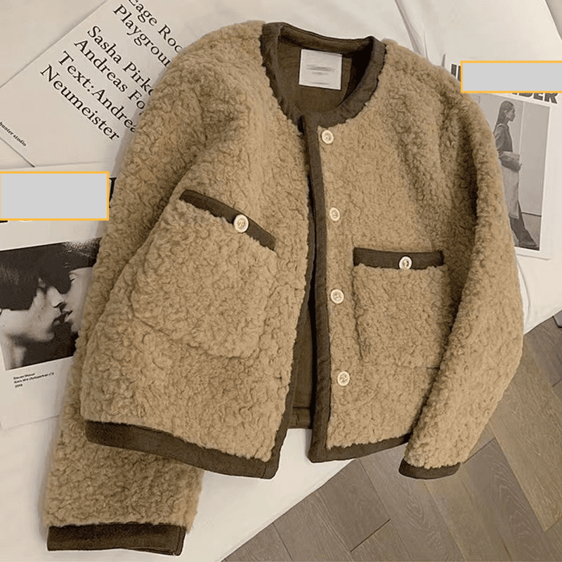 Women's Clothing Autumn and winter lamb plush coat for women loose fur one piece small fragrance style short coat thickened 2024 new tops