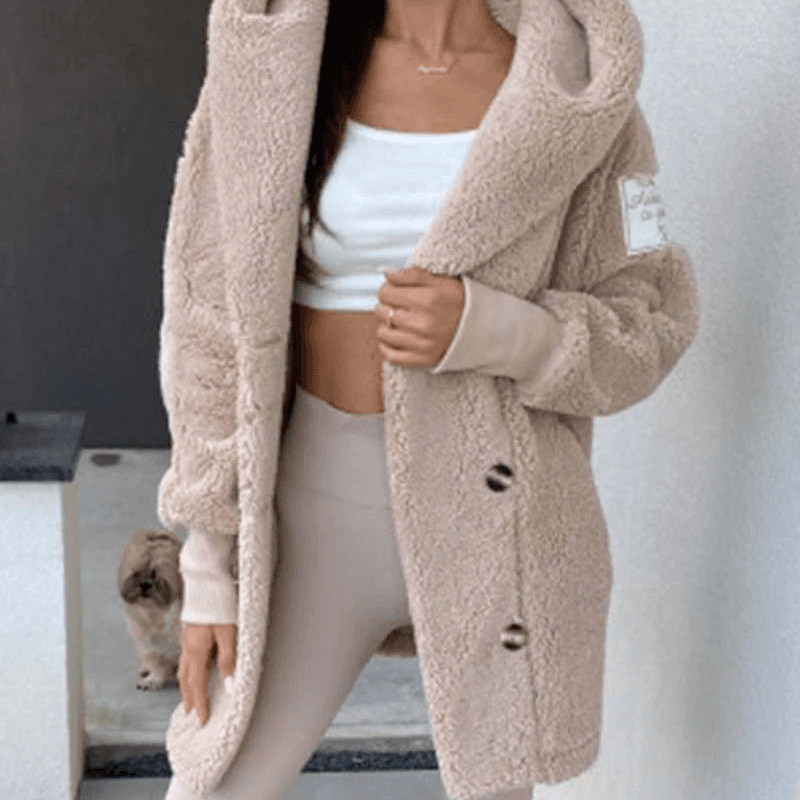 Women's Clothing Women's Plush Hooded Lambskin Jacket Coat Women