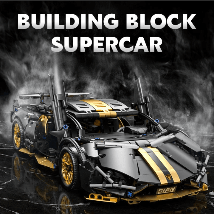 Building Blocks building blocks assembly puzzle model toys black gold cyberpunk racing car