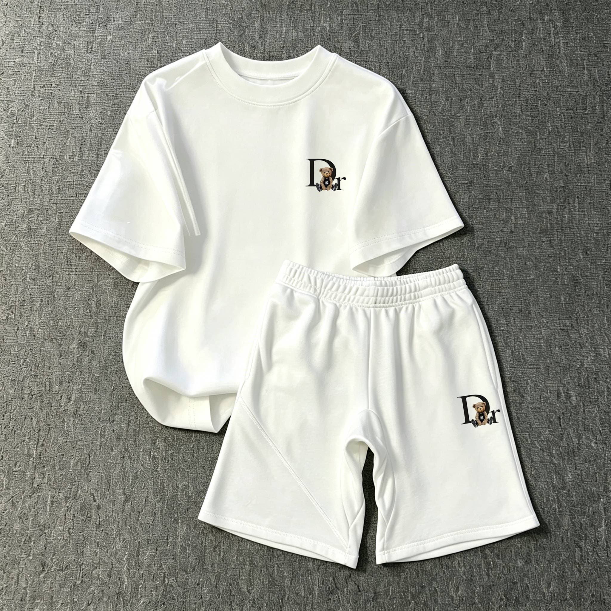 Women's Summer Casual Shorts Set European American Letter Print Short Sleeve T-Shirt & Printed Shorts Ensemble