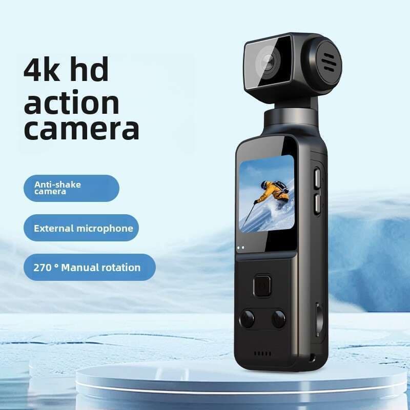 New 4K Sports Pocket Camera 270 Degree Rotating Lens Portable Outdoor Cycling HD