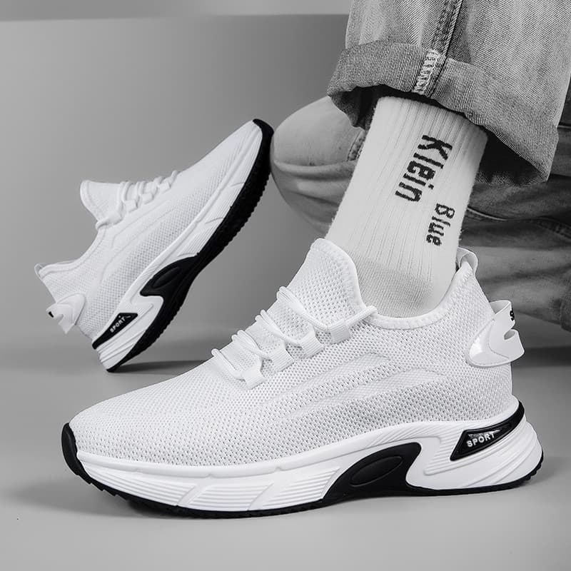 Inner Height-increasing Fly-woven Running Shoes, Platform Muffin Mesh Sneakers