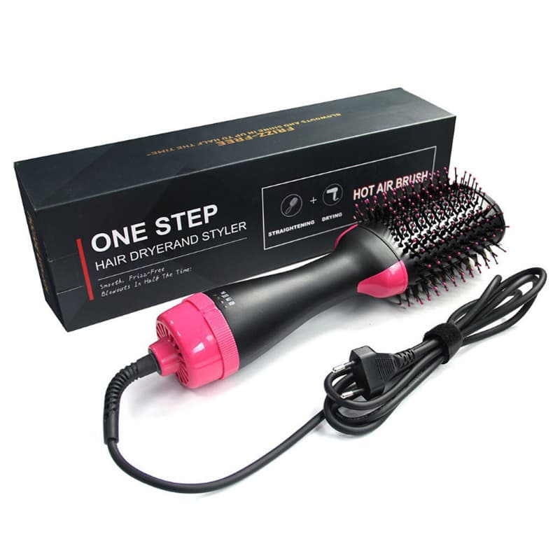 Multi-Function Hot Air Brush - 3-in-1 Blow Dryer, Straightener & Curler For Salon-Quality Styling (Ionic, Fast Drying, Travel-Friendly)​​