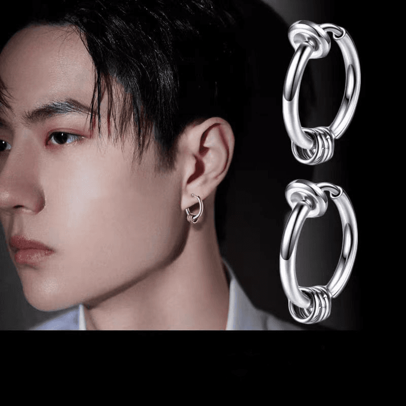 Titanium Steel Hoop Small Circle Earrings Ins Earrings Simple Trendy Earrings For Men And Women Without Ear Holes