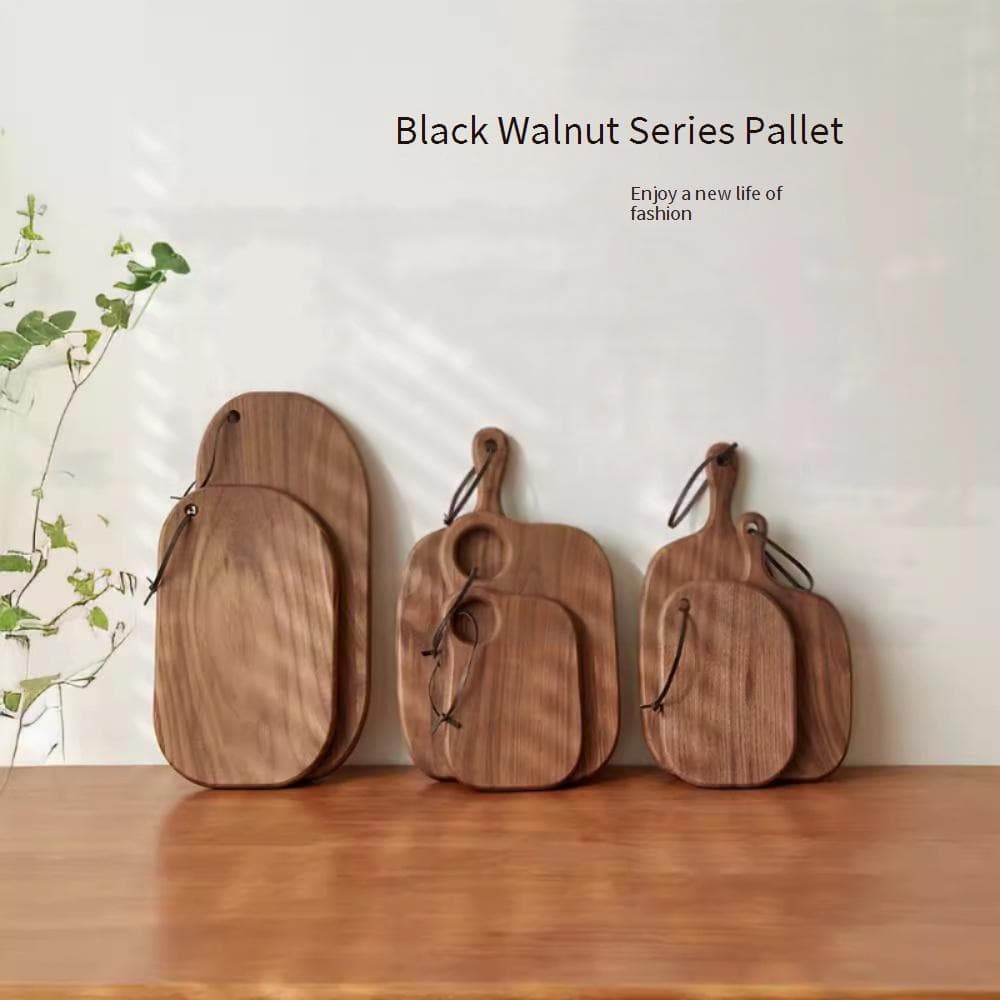 Black Walnut Cutting Board – Japanese Style Whole Wood Chopping Board For Steak Fruits & Bread (Small Kitchen Serving Tray)​