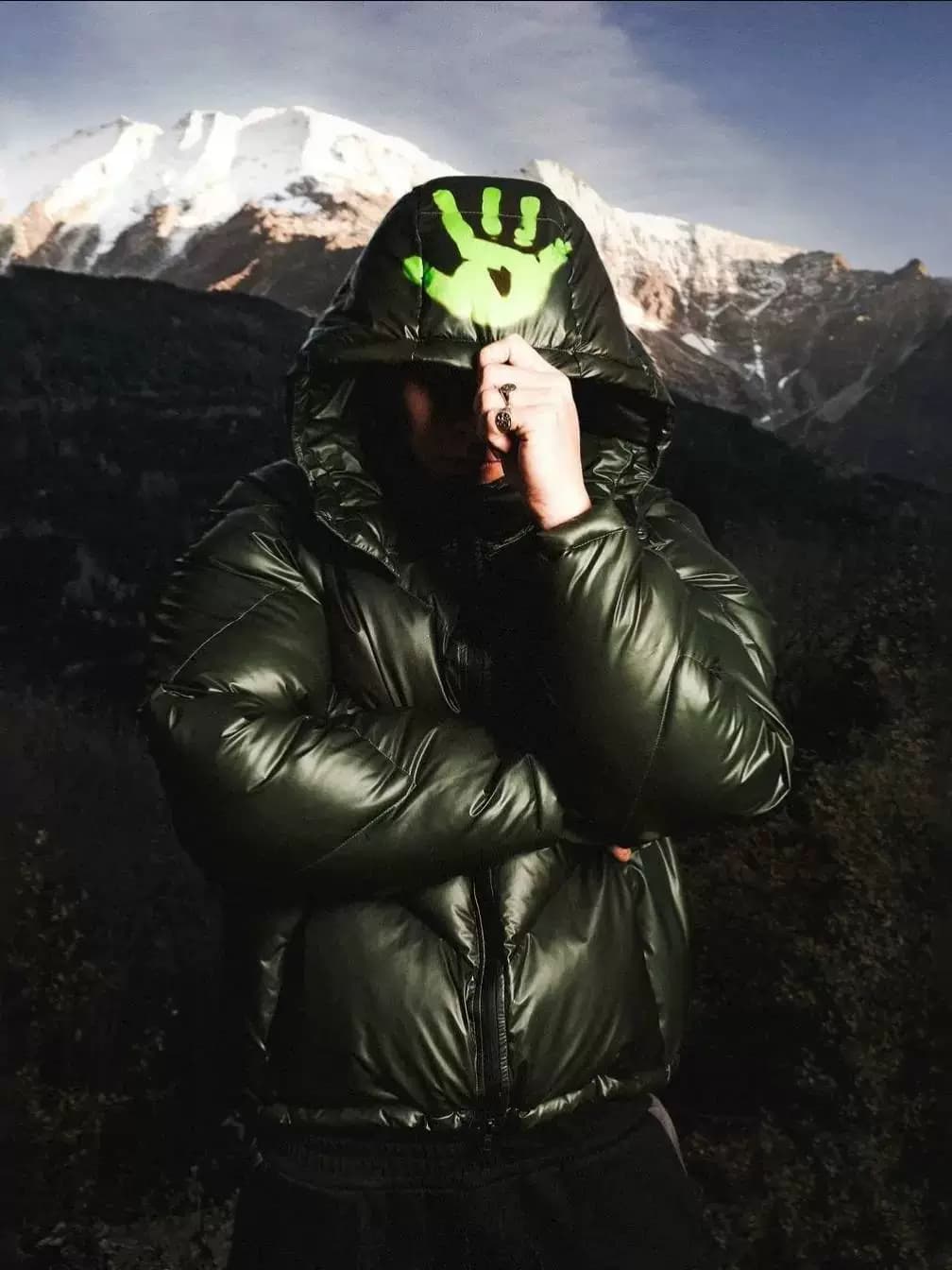 Thermal Cotton Padded Jacket With Thickened Patchwork Embroidery, Loose-Fit Unisex Puffer Coat