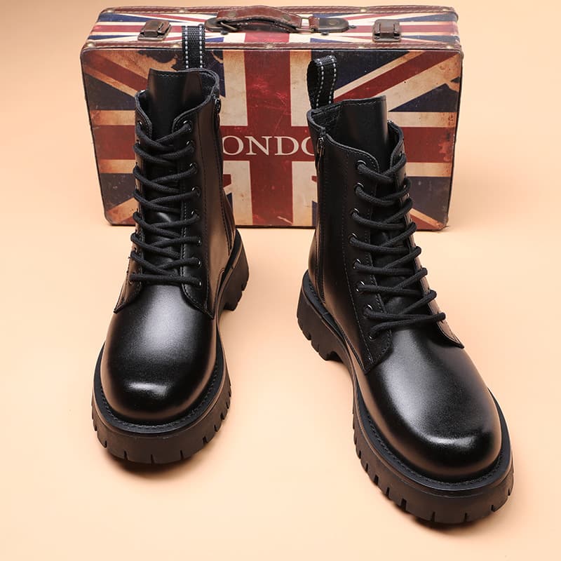 Martin Boots Men's High Top Thick Bottom Wind Side Zipper Tooling Locomotive Tide Boots