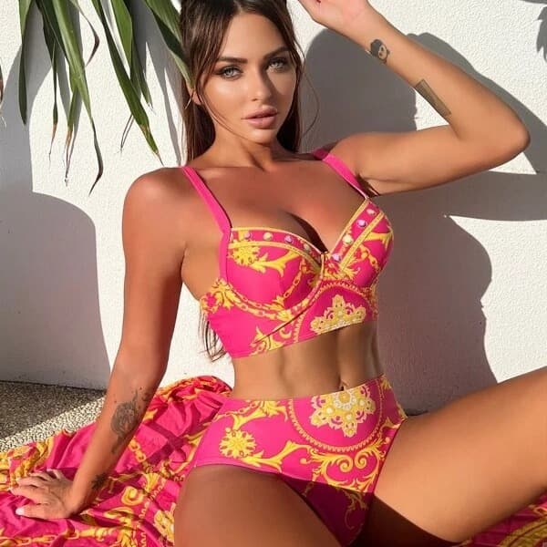 Women's new three-piece swimsuit female sexy cover bikini slim back beauty outer