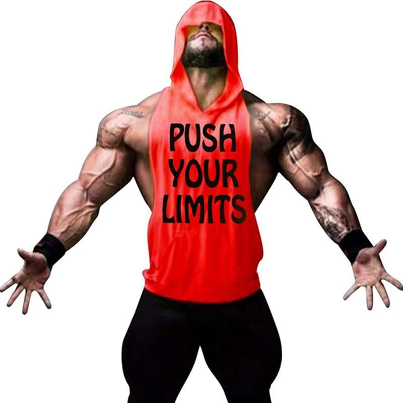 Men's Sports Fitness Vest Outdoor Running Training Sleeveless Hooded Tank Top Cotton Loose And Breathable