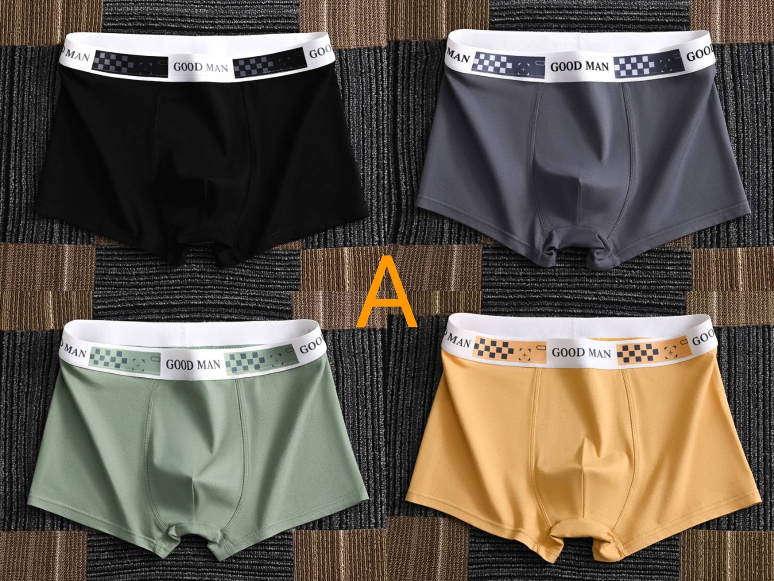 4 PCS Boxer shorts large size seamless cotton file men's boxer shorts summer thin section size:L-4XL