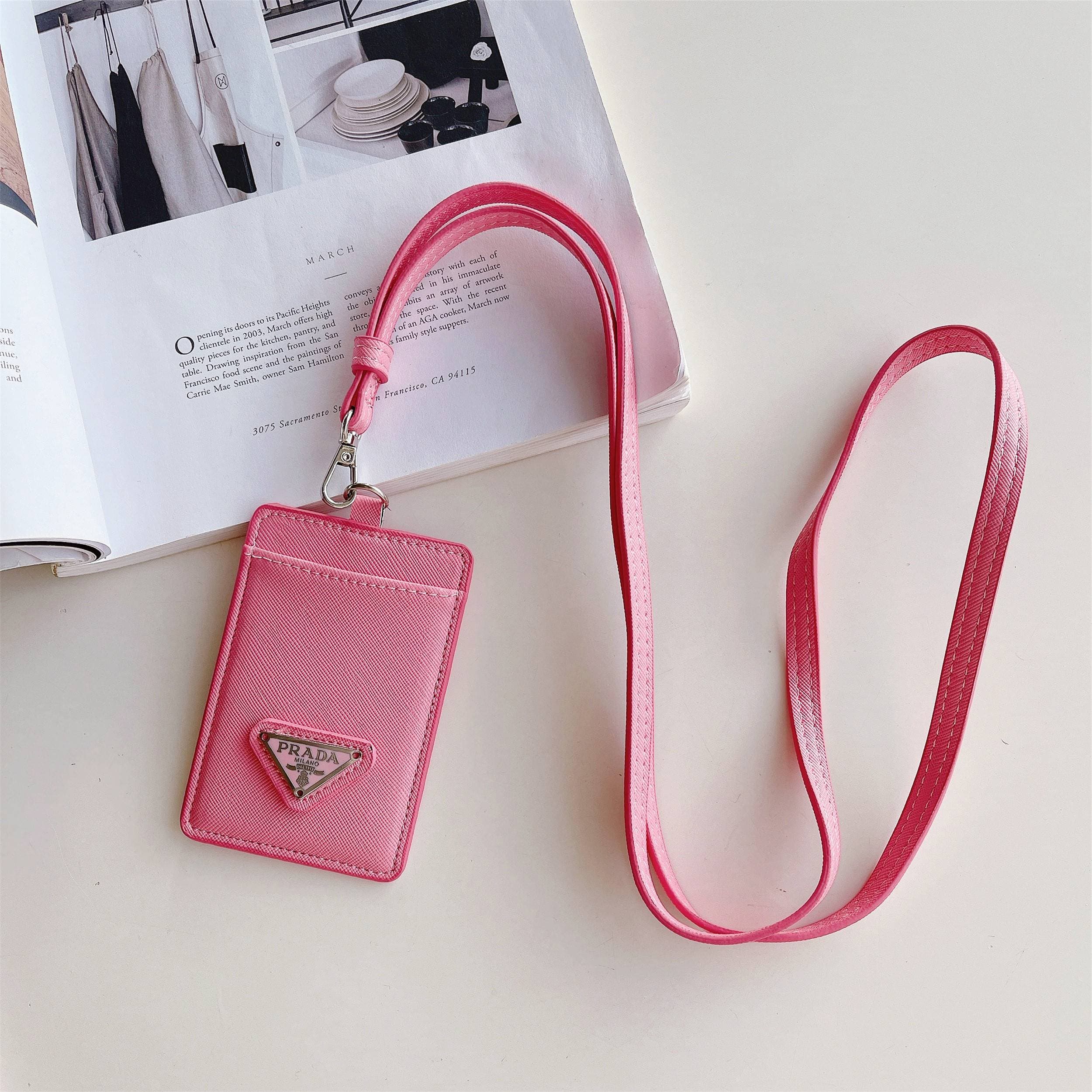 Véritable porte-cartes avec cordon tour de cou et porte-cartes en métal de qualité supérieure pour femme