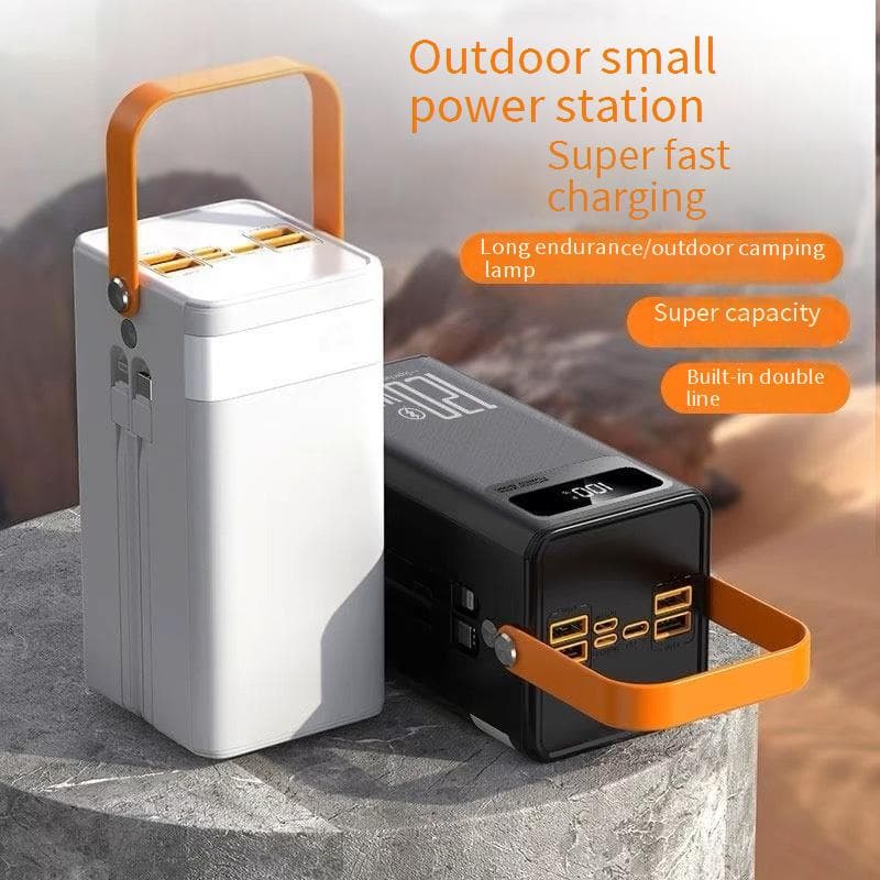 Power Bank 120W Large Capacity 100000 MAh Super Fast Charging Power Bank With Built In Cable Outdoor Camping Mobile Power Bank