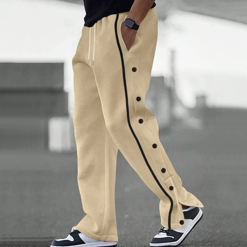 Pantalons décontractés à boutons et à cordon de serrage pour hommes, style européen et américain, automne 2025