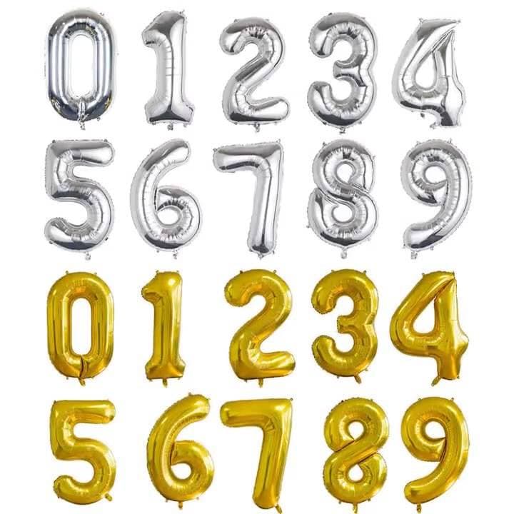 32 Inch Gold, Silver & Light Gold Number Foil Balloons – Premium Party Decor For Birthdays, Anniversaries & Holidays​