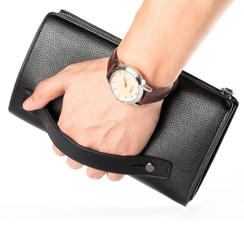 Baellerry Business Men's Leather Wallet With Coin Pocket Man Purse Phone Clutch Bag Large Capacity Handbag For Male
