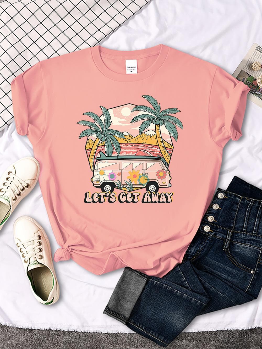 Women's Clothing Vacation Pattern Female T-shirts Fashion Mult
