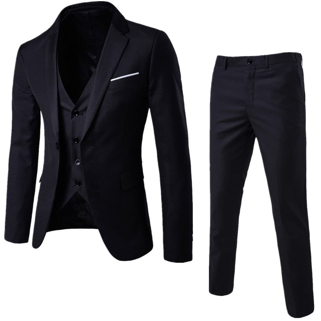 Men's Clothing Suit Three-piece Suit Korean Style Fashion Business Professional Formal Suit Groom Wedding Dress British Casual Suit