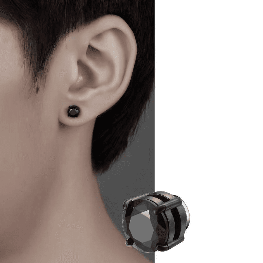 Magnetic Earrings For Men Without Pierced Ears, Ear Clips Zircon Earrings Without Holes, Handsome Magnetic American Style, Titanium Steel Earrings
