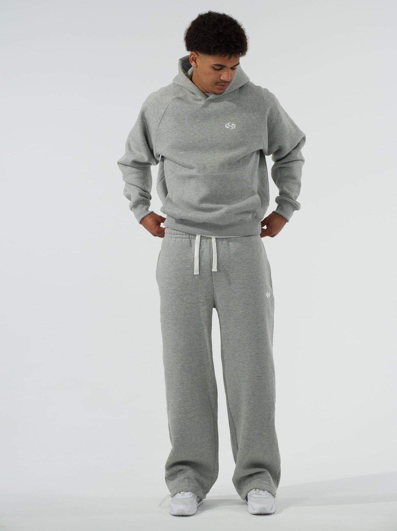 Men's Trendy Embroidered Logo Sweatpants And Jacket Set