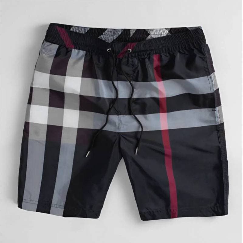 Short cargo mi-long pour homme, style sport décontracté, à carreaux color block, idéal pour la plage.